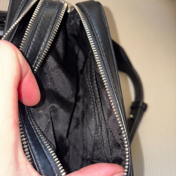 Michael Kors Metallic Deco Small Leather Camera / Crossbody Bag in Black - Picture 10 of 13